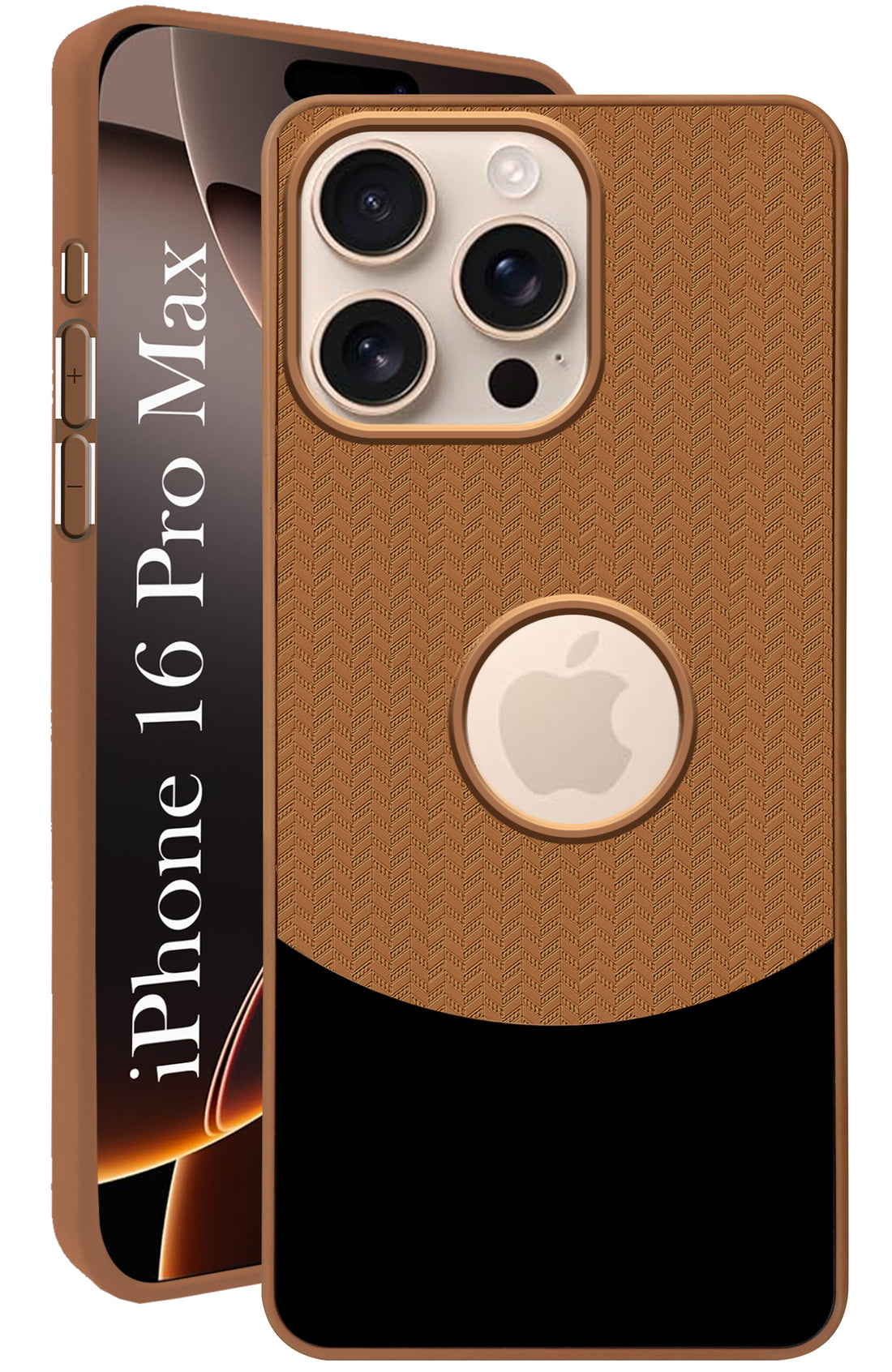 For Apple iPhone 16 Pro Max Back Cover Case (Elegant PU Leather Finish | Premium Minimalist Professional | Camera Protection Bump)
