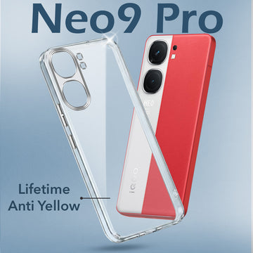 For Vivo iQOO Neo9 Pro Back Cover Case Lifetime Anti-Yellow Clear (Sleek Hard Crystal | Shockproof and Camera Protection)