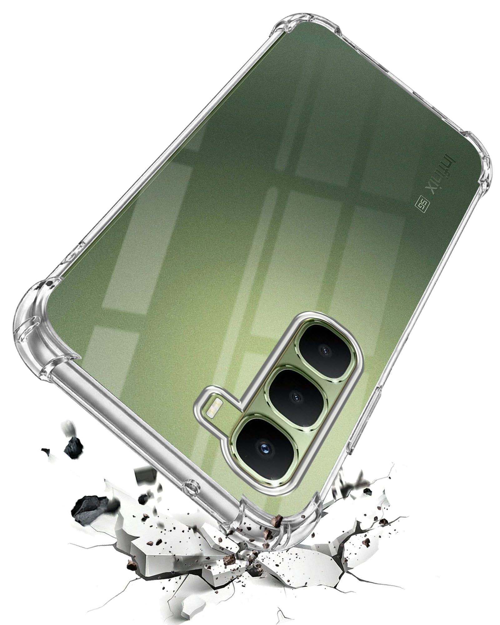 For Infinix Hot 60 5G Shockproof Crystal-Clear Back Cover ( Drop & Camera Protection | Hard Polycarbonate)