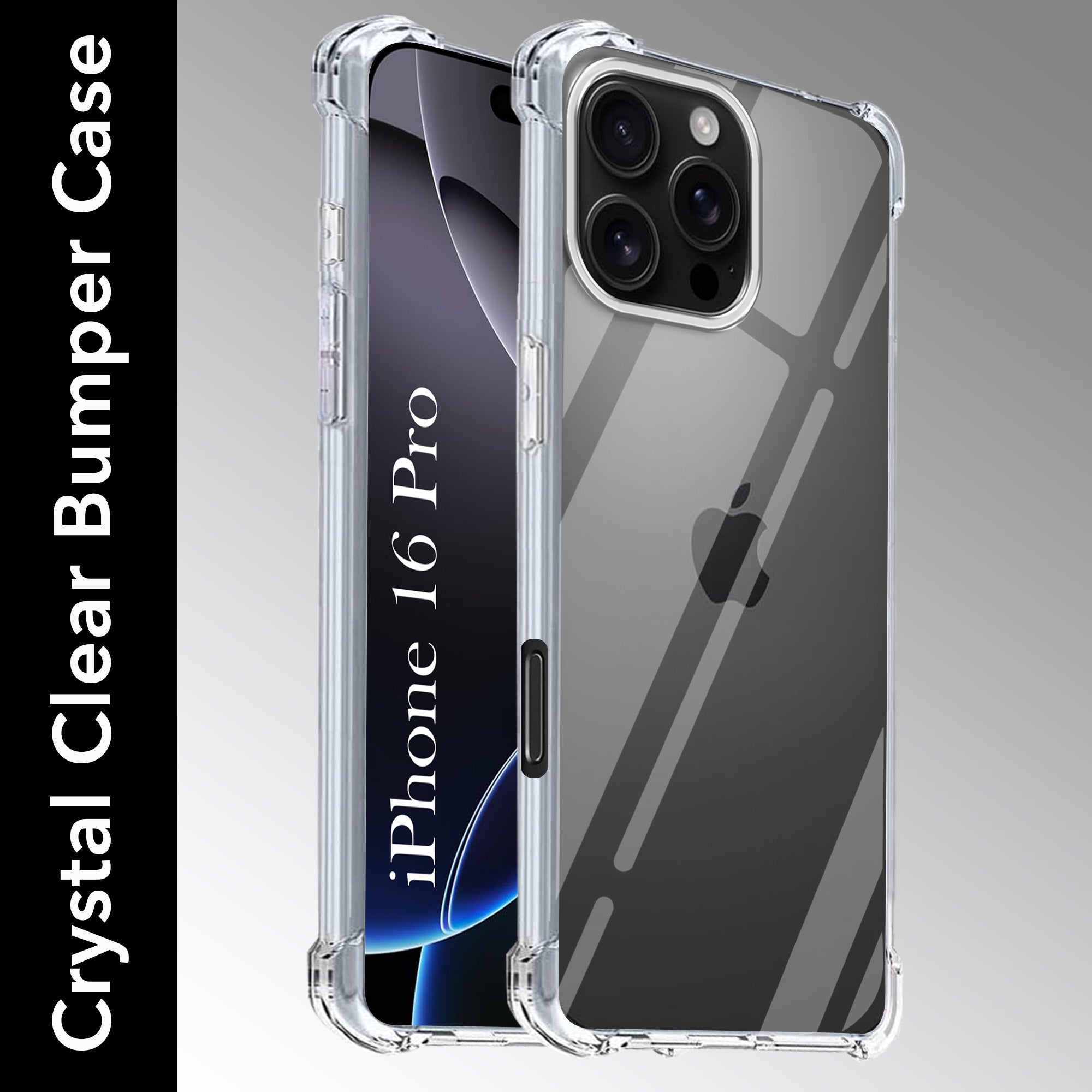 For Apple iPhone 16 Pro Back Cover (Shockproof Crystal Clear Case |  Drop & Camera Protection | Hard Polycarbonate)