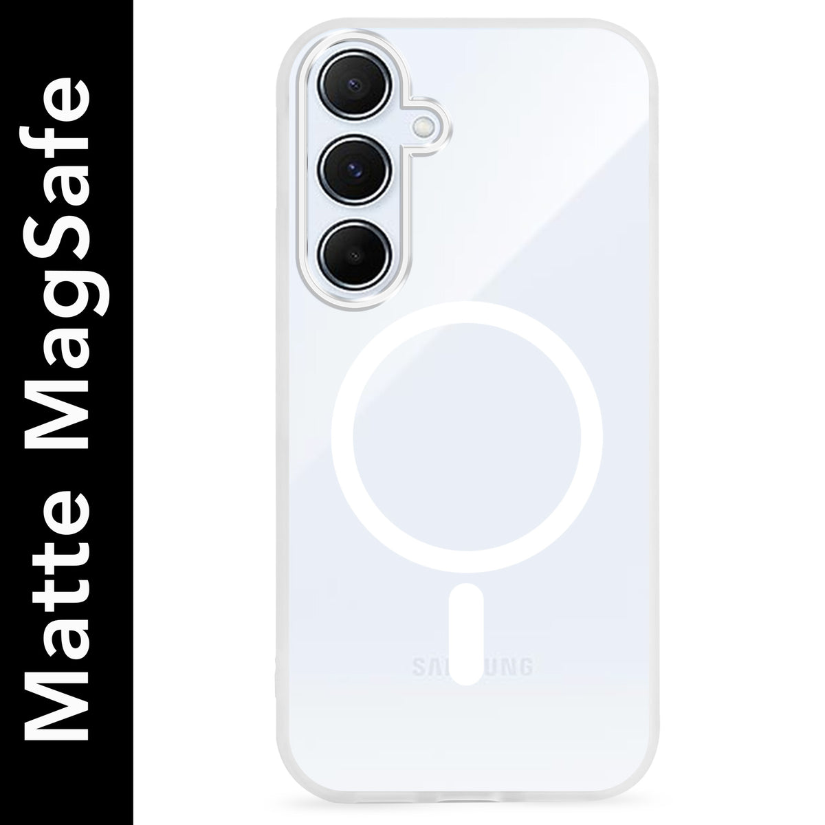 For Samsung Galaxy A55 5G Matte Finish Back Case Cover (MagSafe Compatible | Translucent Soft Touch | Slim and Unbreakable)