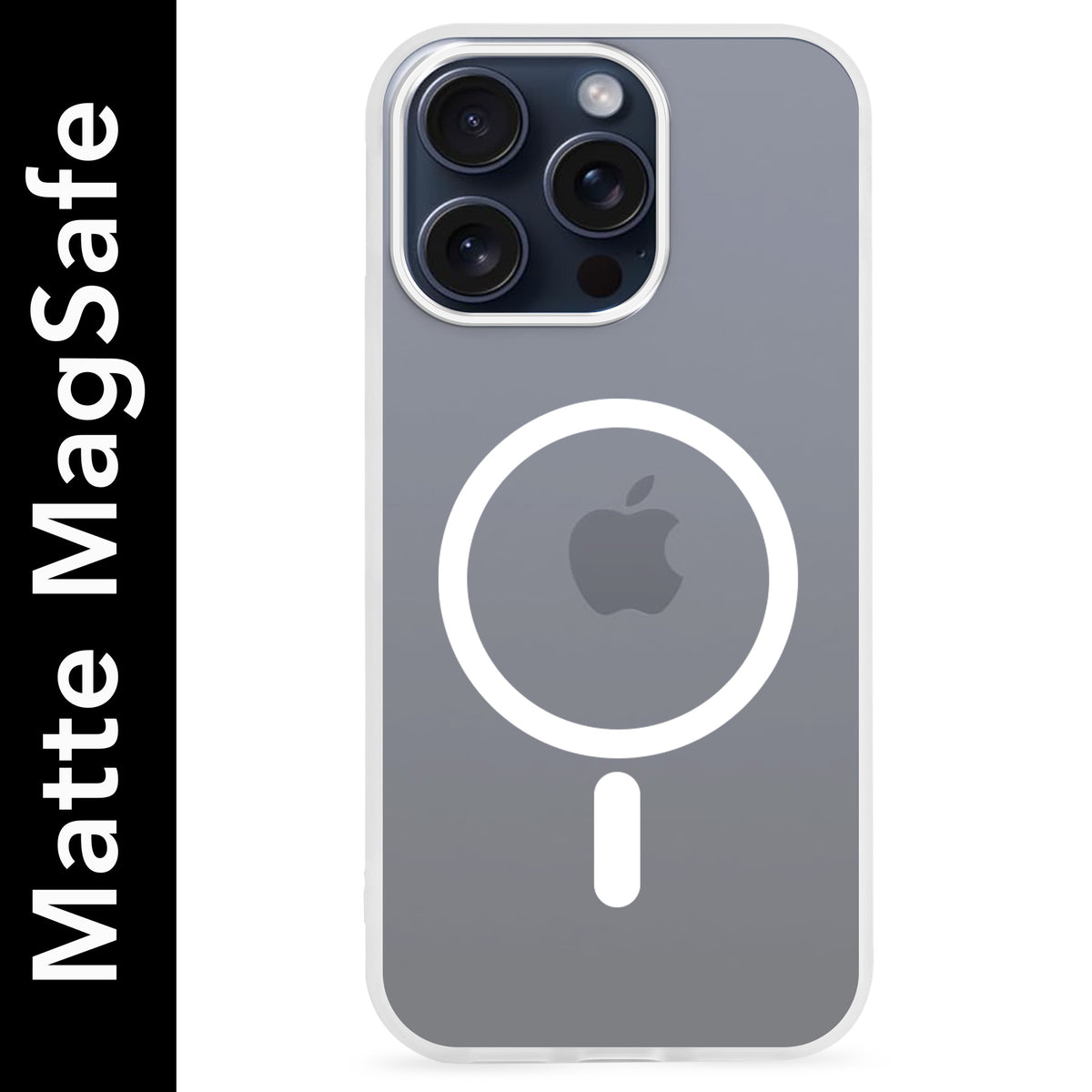 For Apple iPhone 15 Pro Matte Finish Back Case Cover (MagSafe Compatible | Translucent Soft Touch | Slim and Unbreakable)