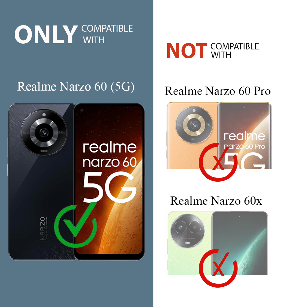 For Realme Narzo 60 Back Cover Case Silicone (Clear Shockproof Case with Camera Protection | Soft and Flexible | Transparent)