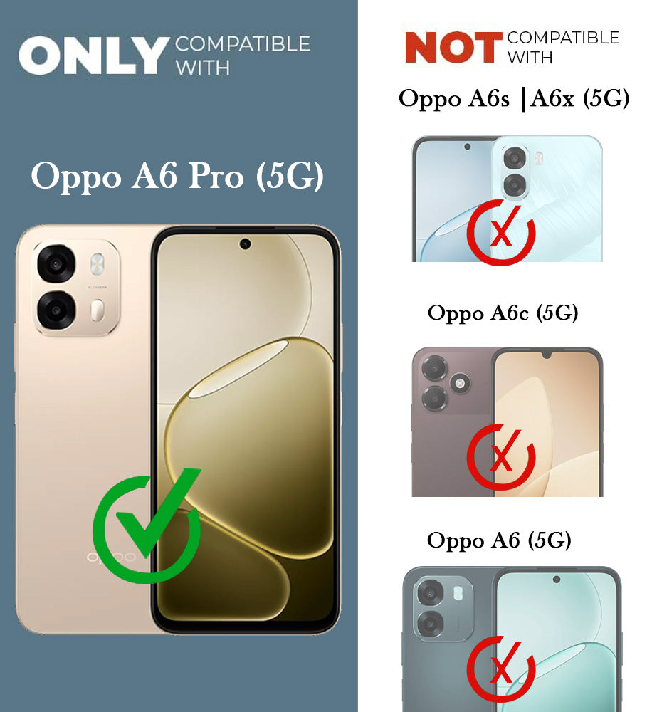 For Oppo A6 Pro Back Cover Case Leather Finish (MagSafe Compatible Wireless Charging | Soft Touch | Camera Bump Protection)
