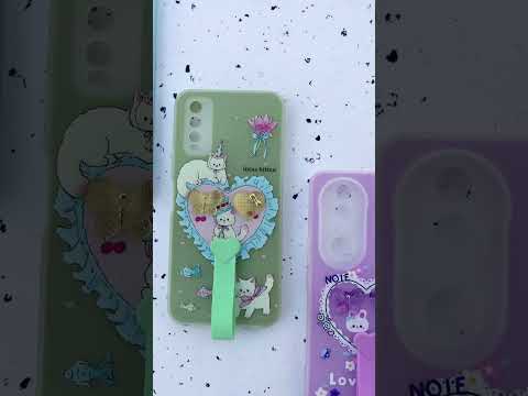 For Vivo Y16 Back Cover Case (3D Cute Heart Strap Holder | Camera Protection | Designer Girls Print)