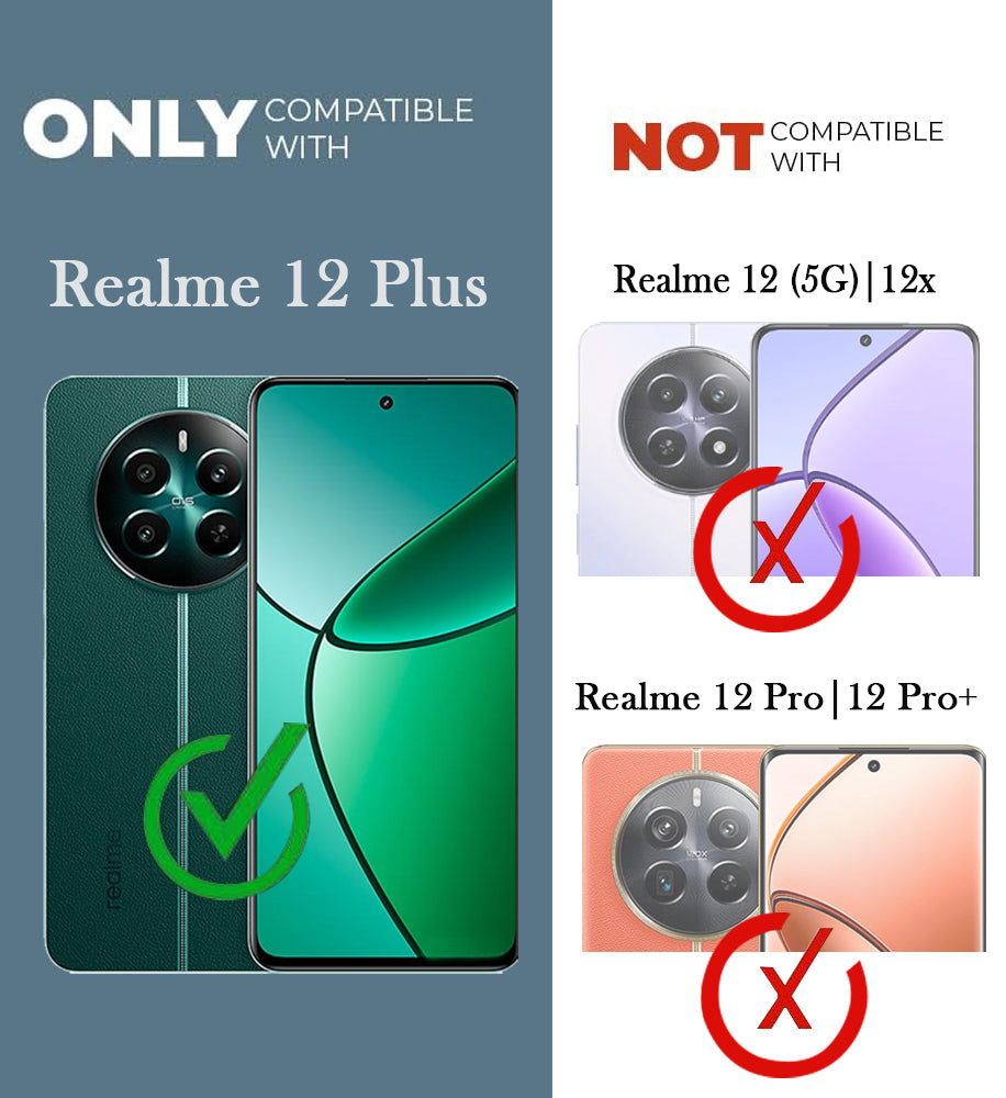 For Realme 12 Plus Back Cover Case Lifetime Anti-Yellow MagSafe Compatible Clear (Sleek Hard Crystal | Shockproof and Camera Protection)