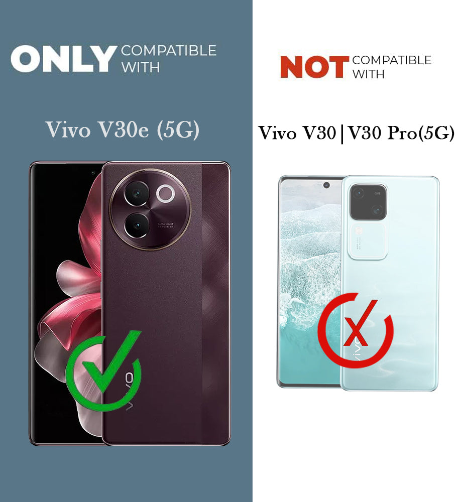 For Vivo V30e 5G Back Cover Case (Dual PU Leather Stitch | Professional Minimalist | Soft and Flexible)