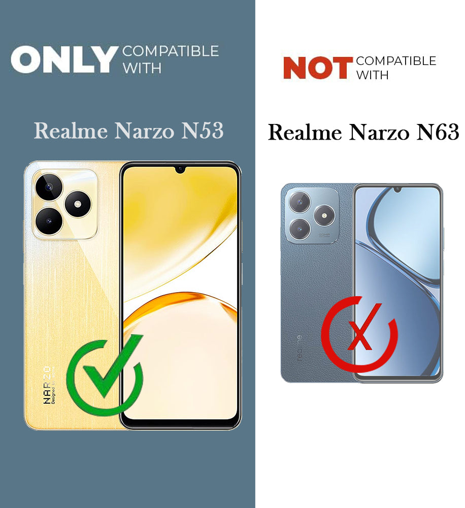 For Realme Narzo N53 Back Cover Case Ultra-Hybrid (Lifetime Anti Yellow | Anti Scratch | Crystal Clear Shockproof)