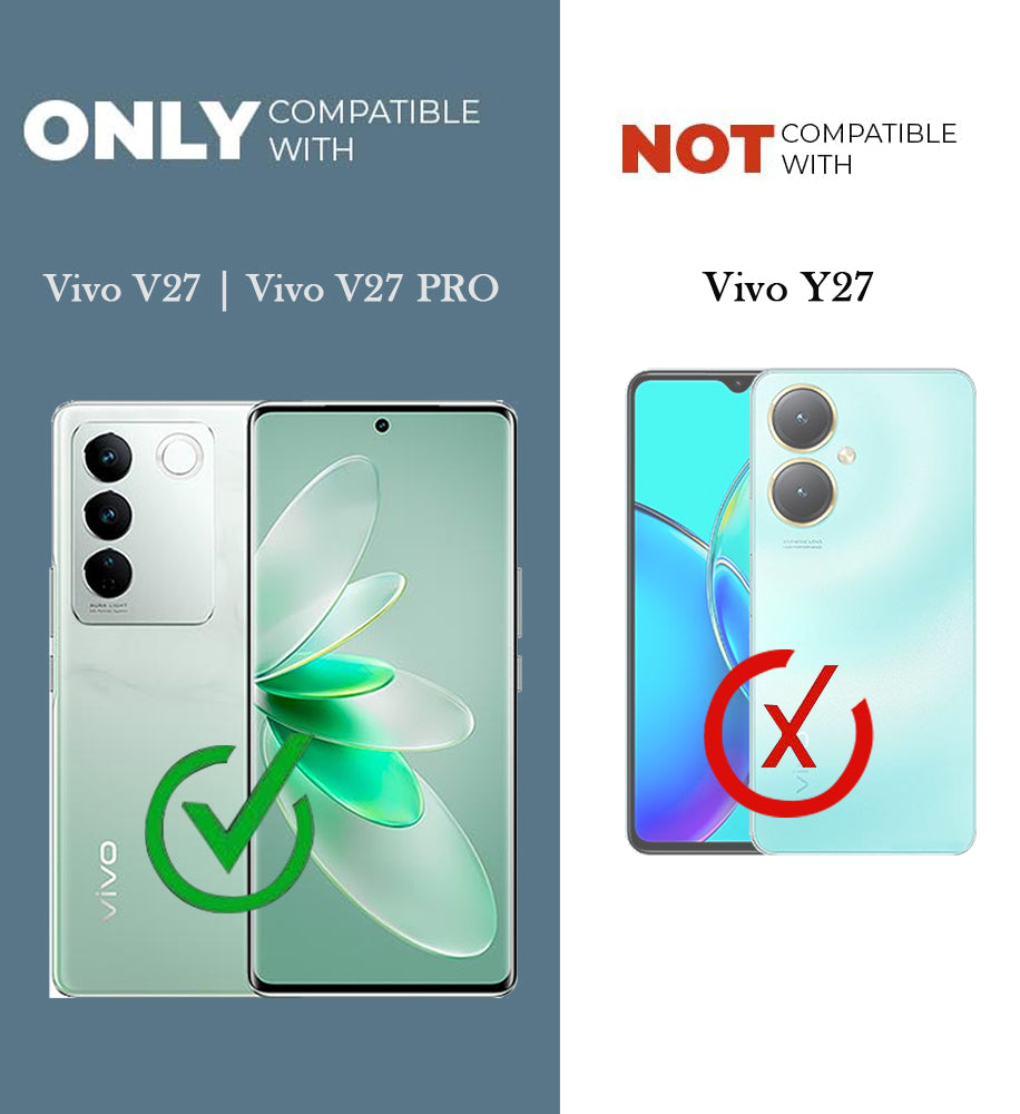 For Vivo V27 | Vivo V27 Pro Back Case Cover (Inside Fiber Cloth | Smooth Matte Finish | Elegant Professional Look)
