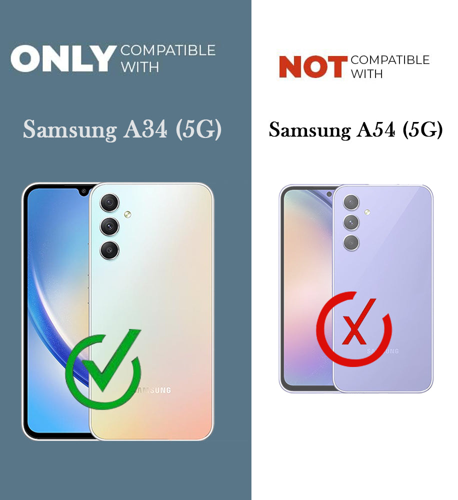 For Samsung Galaxy A34 5G Back Cover Case Ultra-Hybrid  (Lifetime Anti Yellow | Anti Scratch | Crystal Clear Shockproof)