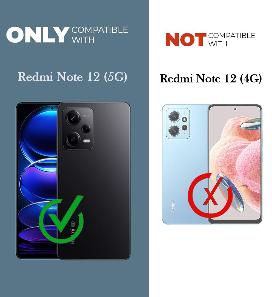 For Redmi Note 12 5G  Back Cover Case Ultra-Hybrid (Lifetime Anti Yellow | Anti Scratch | Crystal Clear Shockproof)