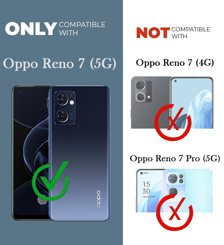 For Oppo Reno7 5G | Reno 7 5G Back Cover Case (Camera Protection | Side Grip Texture | Soft and Flexible)