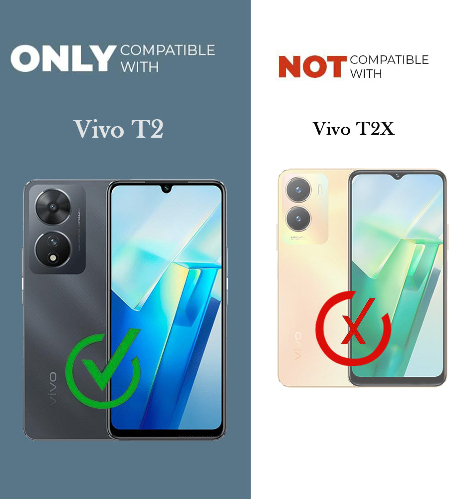 For Vivo T2 Back Cover Case Lifetime Anti-Yellow Clear (Camera Protection | Side Grip | Wireless MagSafe Compatible)