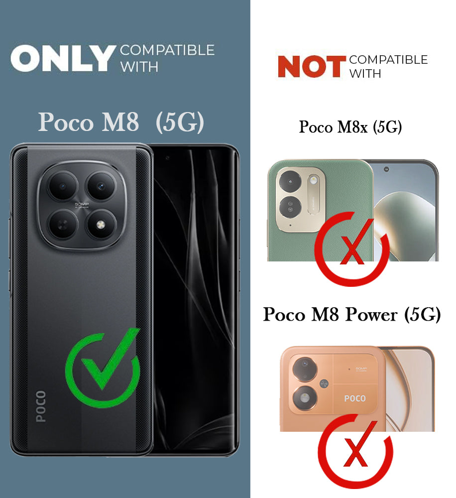 For Poco M8 5G Back Cover Case (Dual PU Leather Stitch | Professional Minimalist | Soft and Flexible)