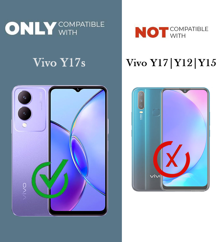 For Vivo Y17s Back Cover Case (Soft Butterfly Embroidery | Women Teen Girls | Camera Protection| Matte Silicone)