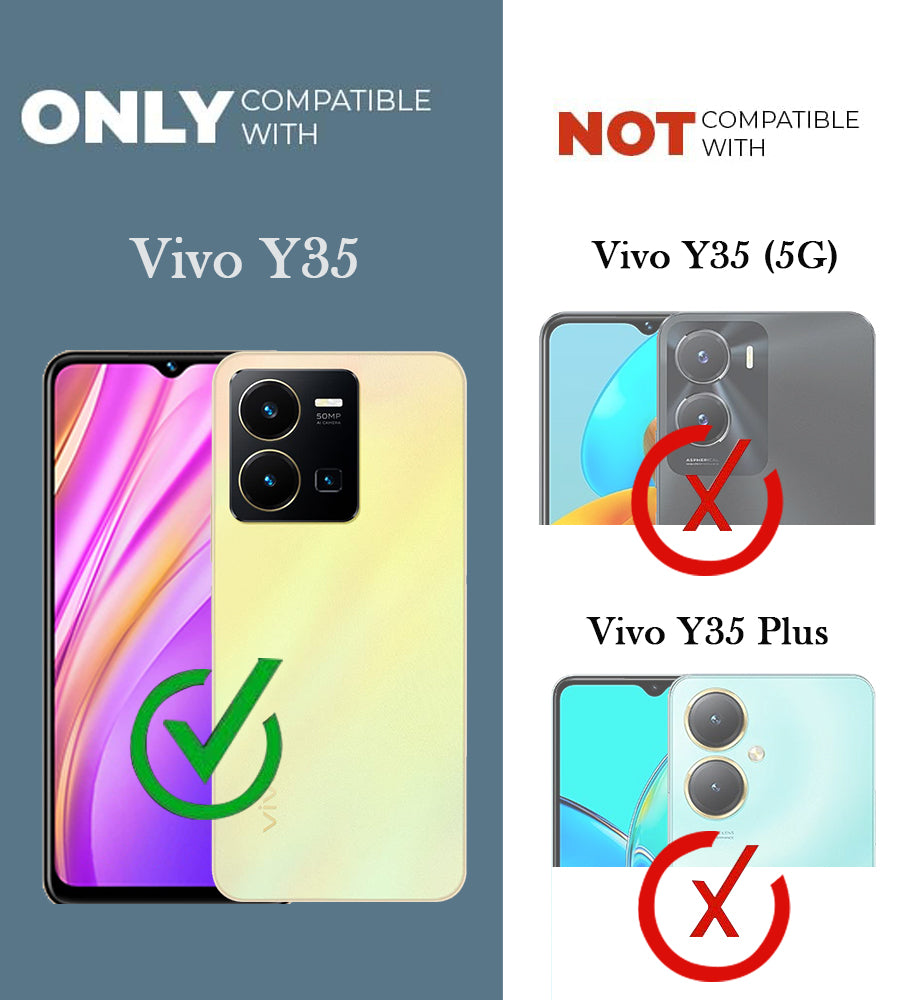 For Vivo Y35 Back Cover Case Lifetime Anti-Yellow Clear (Camera Protection | Side Grip | Wireless MagSafe Compatible)