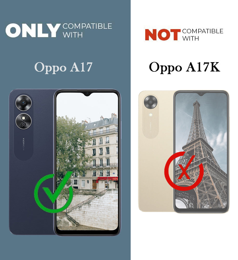 For Oppo A17K Back Cover Case Lifetime Anti-Yellow Clear (Sleek Hard Crystal | Shockproof and Camera Protection)