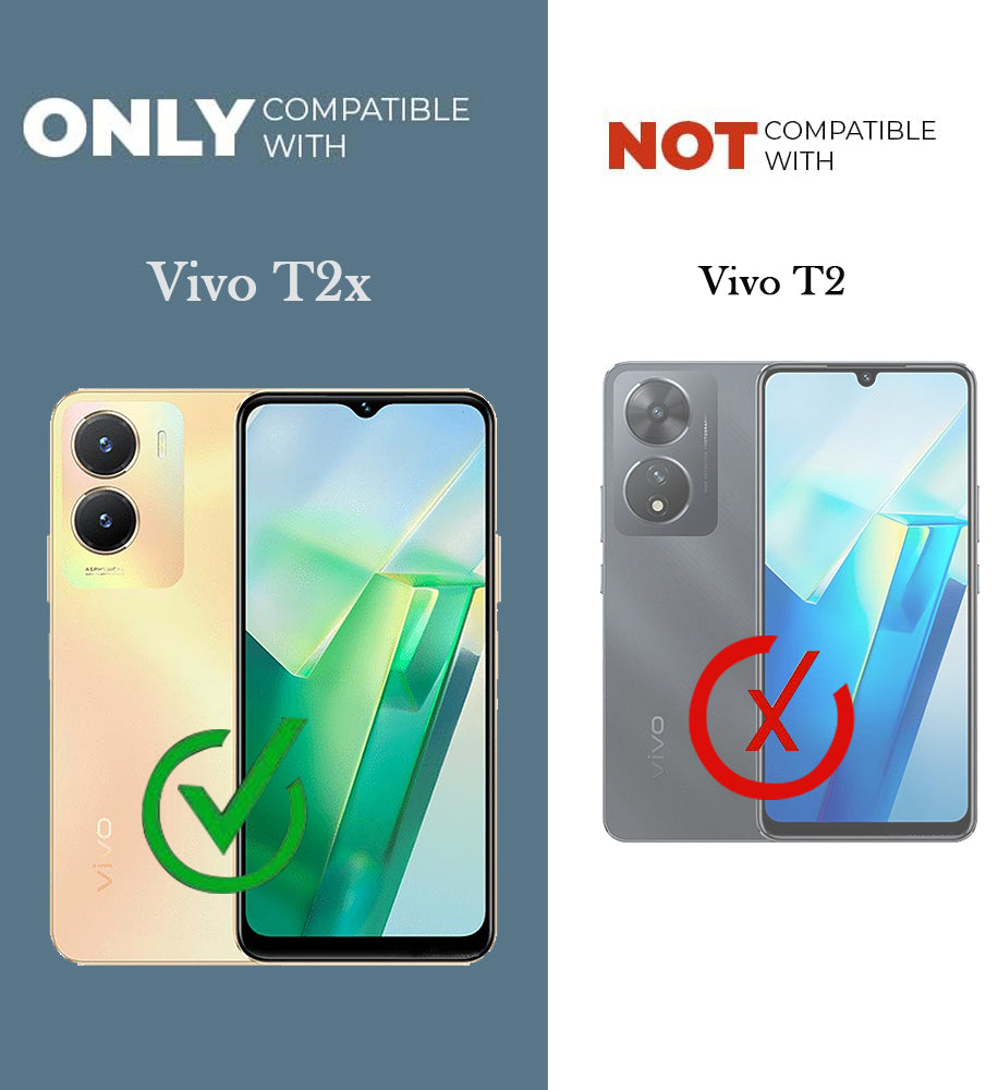 For Vivo T2x Back Cover Case Lifetime Anti-Yellow Clear (Camera Protection | Side Grip | Wireless MagSafe Compatible)
