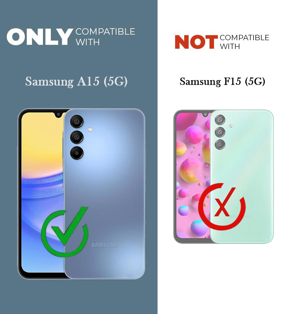 For Samsung Galaxy A15 5G Metallic Back Cover Case (Metallic Camera Protection & Buttons | Translucent Milky Shade | Hard Polycarbonate)