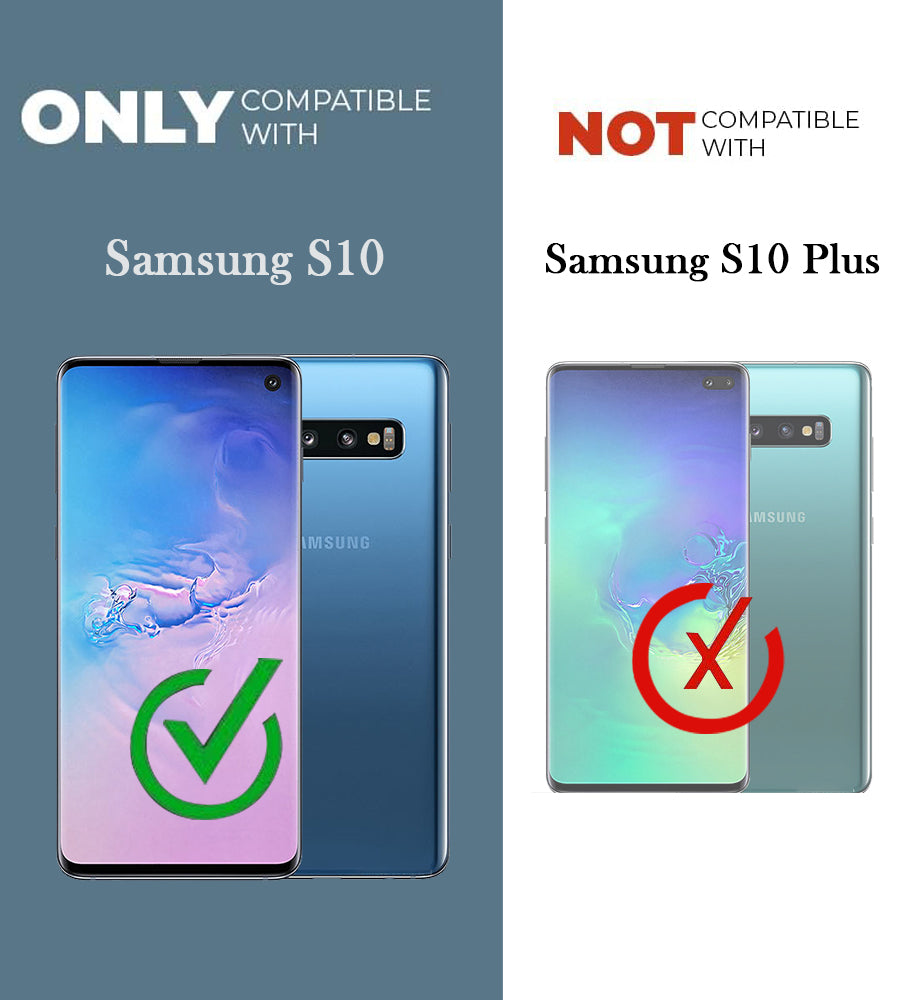 For Samsung Galaxy S10 Back Cover Case Hybrid (Shockproof with Polycarbonate Clear Panel | Professional Black)