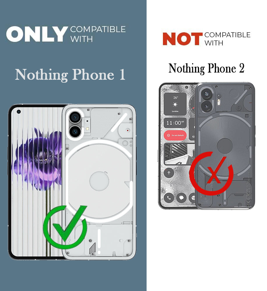 For Nothing Phone 1 Back Cover Case Lifetime Anti-Yellow MagSafe Compatible Clear (Sleek Hard Crystal | Shockproof and Camera Protection)