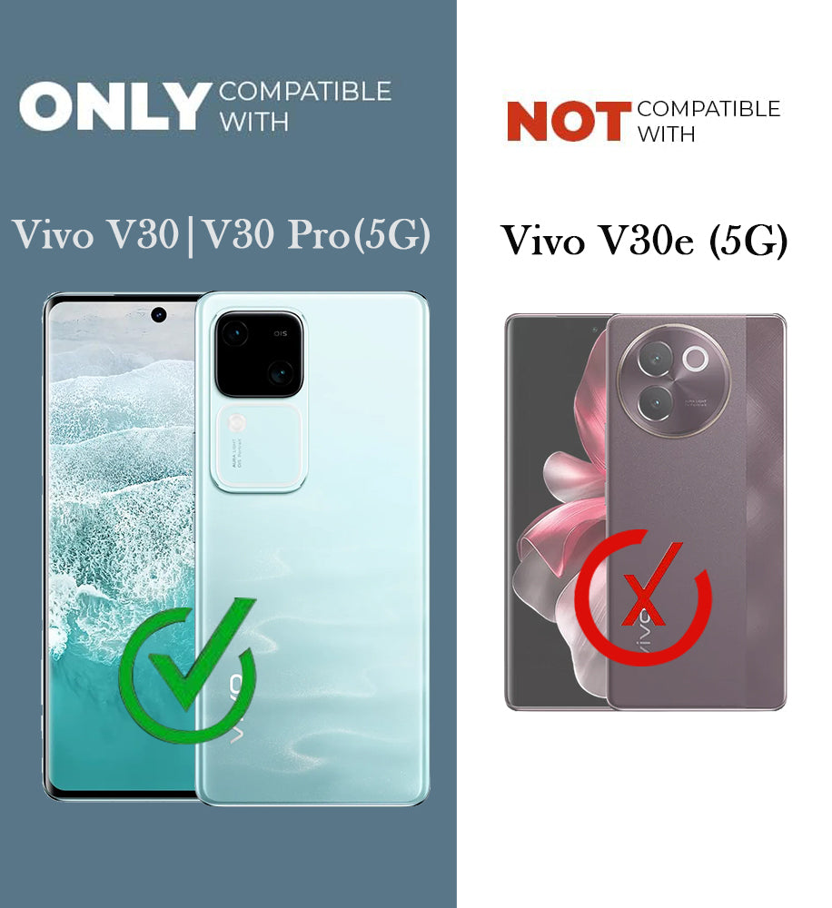 For Vivo V30 | Vivo V30 Pro 5G Back Case Cover Strap(3D embossed Figures | Strap Holder | 360* Soft Cushion with Camera Bump)