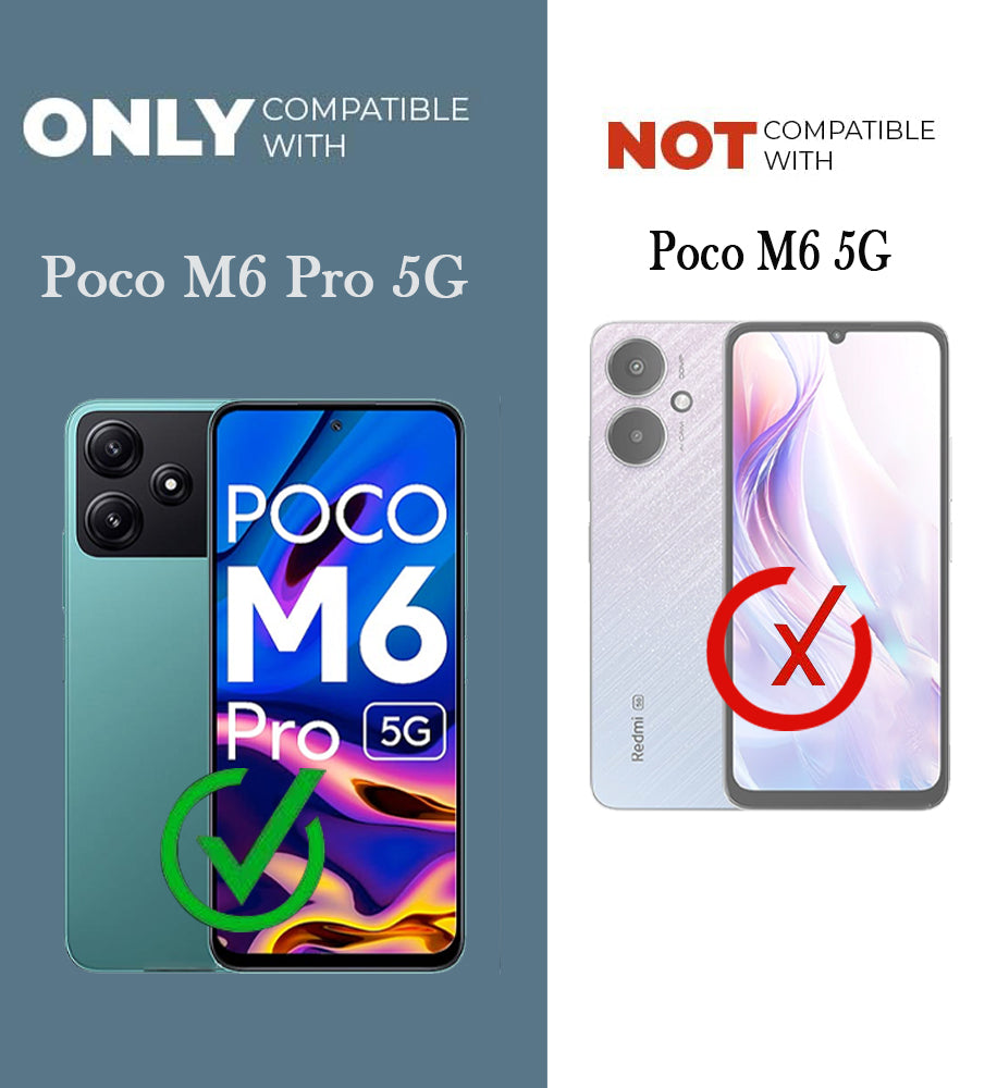 For Poco M6 Pro Back Cover Case (Matte Finish Silicone with Inside Fiber Cloth)