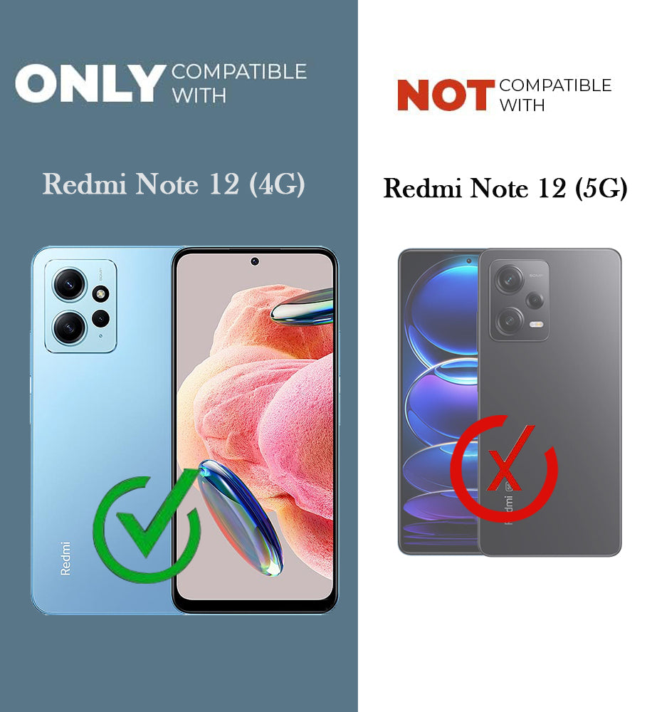 For Xiaomi Redmi Note 12 4G Back Cover Case ( Matte Finish Silicone with Inside Fiber cloth)