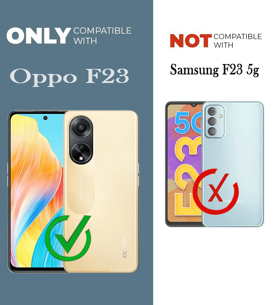 For Oppo F23 5G Back Cover Case Lifetime Anti-Yellow Clear (Sleek Hard Crystal | Shockproof and Camera Protection)
