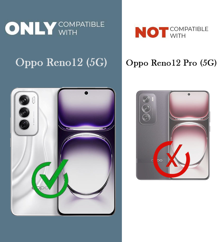 For Oppo Reno12 5G | Oppo Reno 12 5G Back Cover Case (Dual PU Leather Stitch | Professional Minimalist | Soft and Flexible)