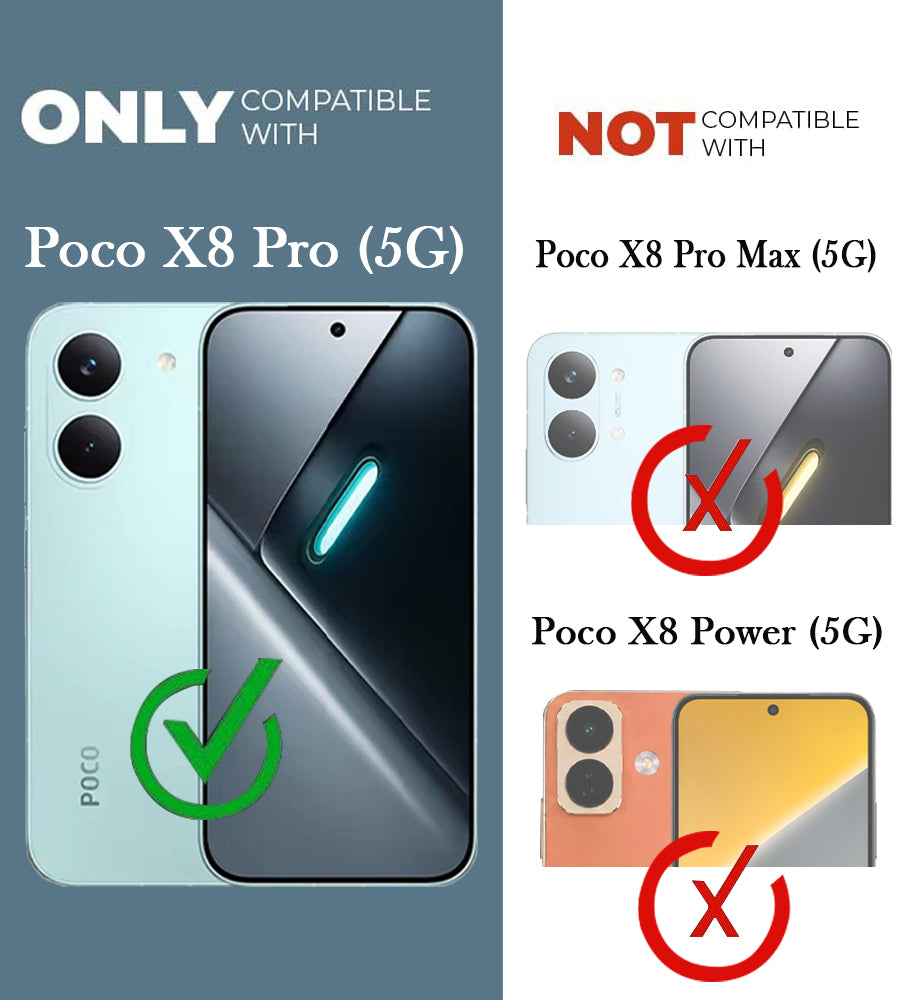 For Poco X8 Pro Back Cover Case (Dual PU Leather Stitch | Professional Minimalist | Soft and Flexible)