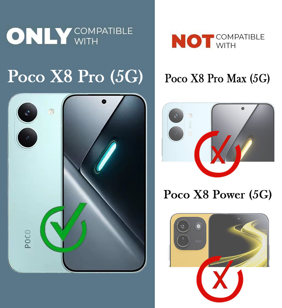 For Poco X8 Pro Back Case Cover Metallic (Hybrid Armor Kickstand | Sliding Shutter Camera Protection | MagSafe Compatible)