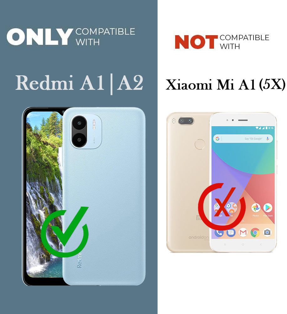 For Redmi A1 | Redmi A2 Back Cover Case Rubberised (Textured Grip Design| Micro-Fiber Cloth Inside | Slim and Light Weight | Soft Touch and Feel)