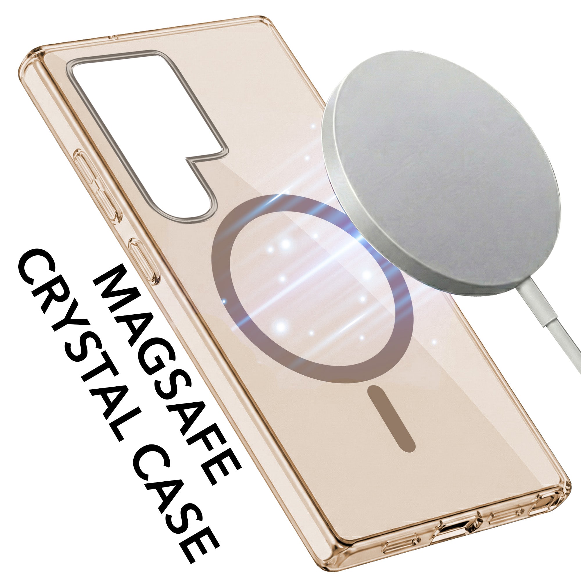 For Samsung Galaxy S24 Ultra Back Cover Case Lifetime Anti-Yellow MagSafe Compatible Clear (Sleek Hard Crystal | Shockproof and Camera Protection)